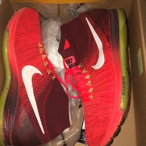 Nike red running shoes